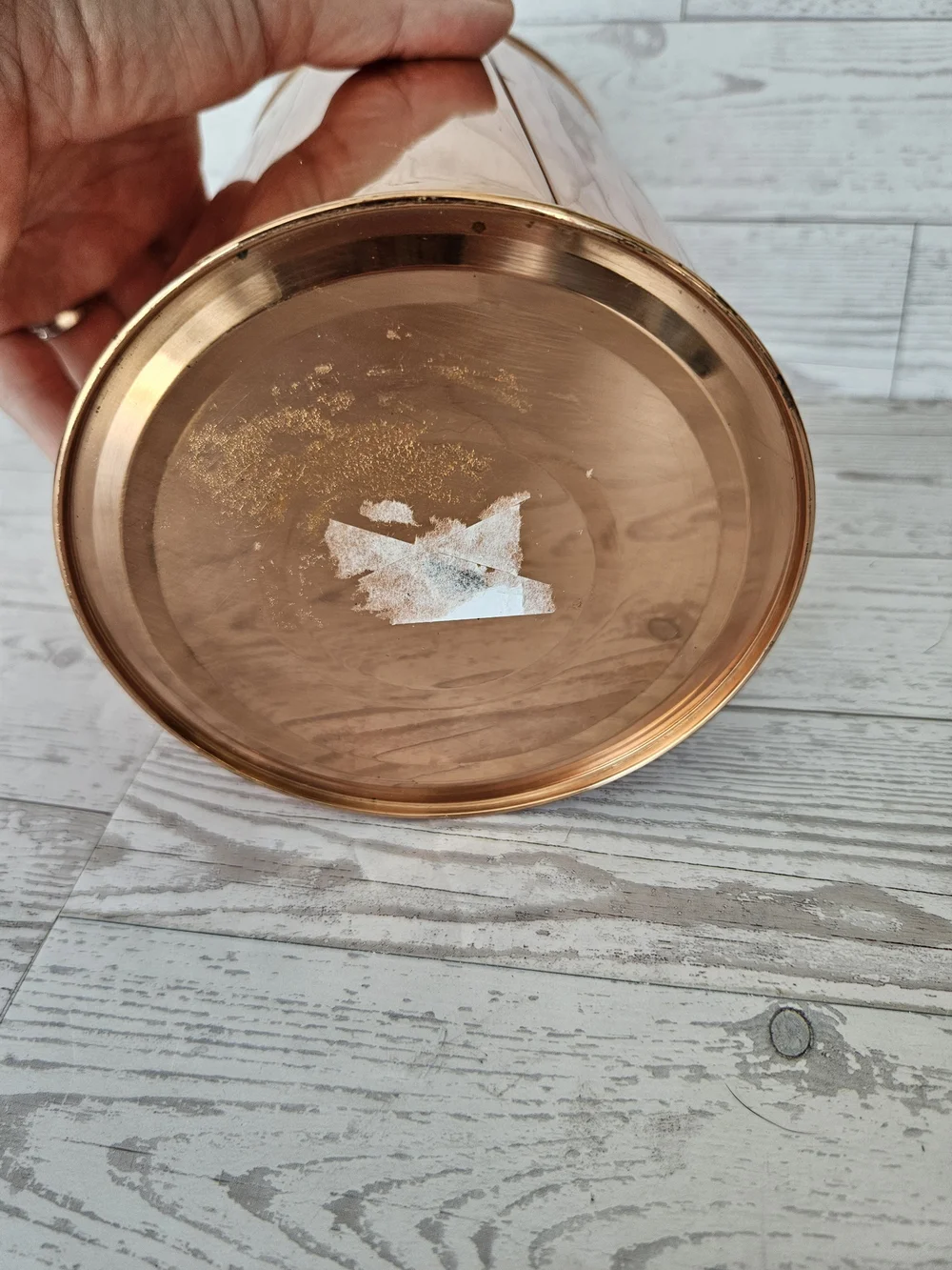 Copper Tone Wine Cooler Ice Bucket with Brass Plaque